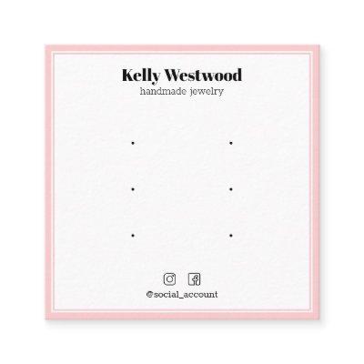 BLUSH PINK BORDER EARRING DISPLAY LOGO SOCIAL ICON SQUARE