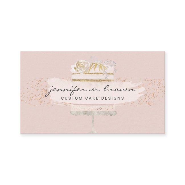 Blush Pink Cake Glitter Decorating Floral Bakery