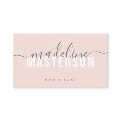 Blush Pink Chic Modern Monogram Script Signature