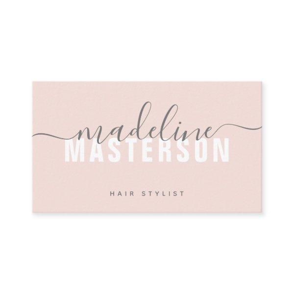 Blush Pink Chic Modern Monogram Script Signature