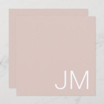 Blush Pink Chic Monogrammed Oversized Initials Note Card