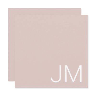 Blush Pink Chic Monogrammed Oversized Initials Note Card