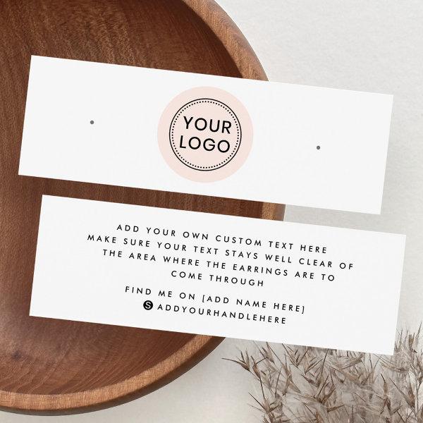 Blush pink circle logo stud earring display card