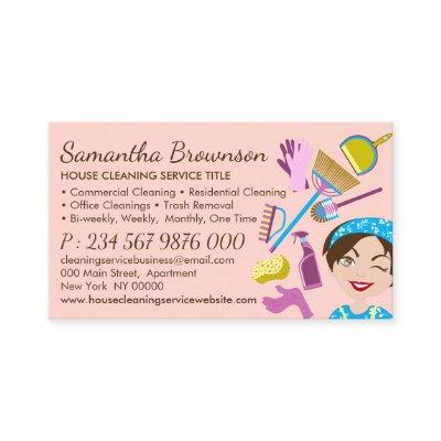 Blush Pink Cleaning Janitorial Maid Housekeeping