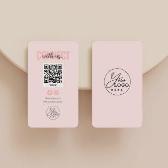 Blush Pink Connect With Us Social Media QR Code