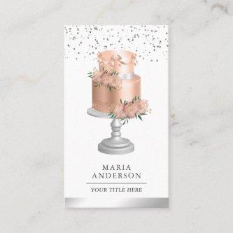 Blush Pink Dusty Floral Cake Pastry Chef Bakery
