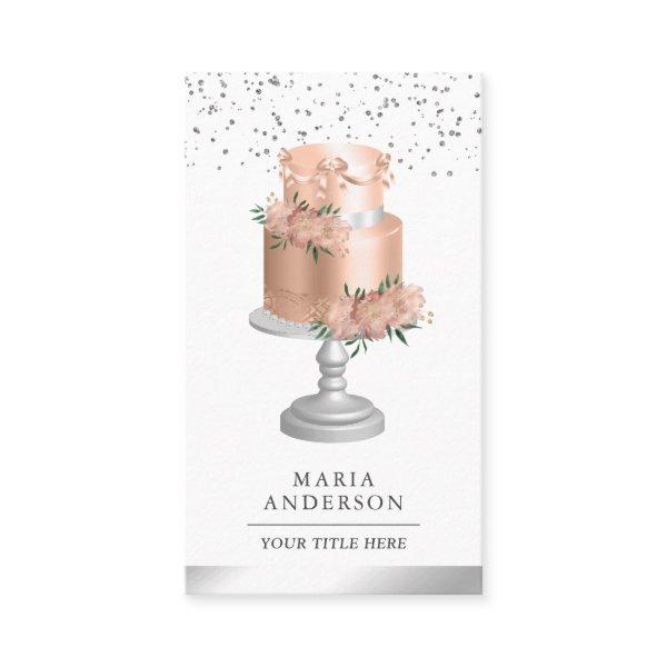 Blush Pink Dusty Floral Cake Pastry Chef Bakery