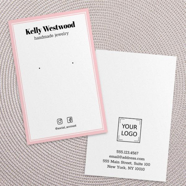 BLUSH PINK EARRING DISPLAY LOGO SOCIAL ICON