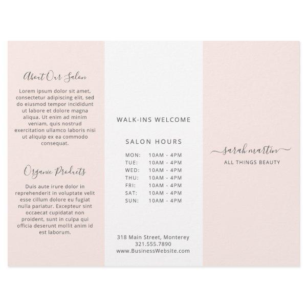 Blush Pink Elegant Business Trifold Brochure
