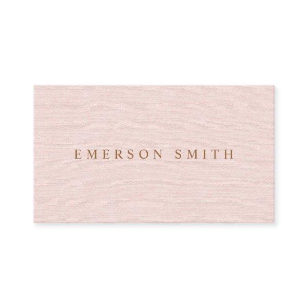 Blush pink faux linen minimalist professional