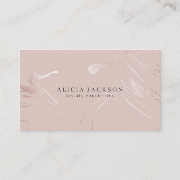 Blush Pink Faux Rose Gold Classy Beautician