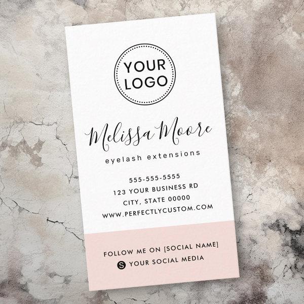 Blush pink feminine custom logo social media