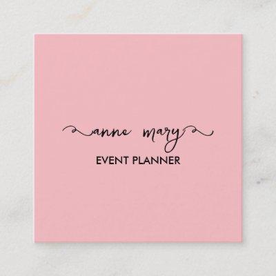 Blush Pink Girly Calligraphy Classy Event Planner Square