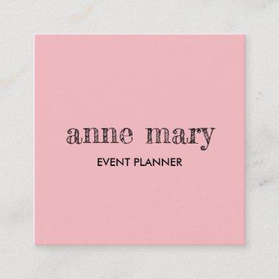 Blush Pink Girly Calligraphy Event Planner Elegant Square