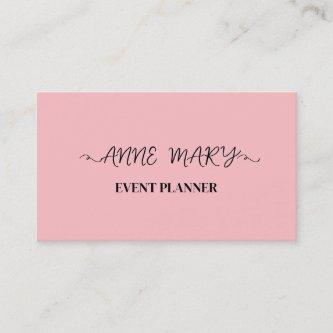 Blush Pink Girly Calligraphy Event Planner Simple