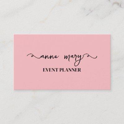 Blush Pink Girly Calligraphy Trendy Event Planner