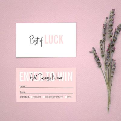 Blush Pink Girly Logo Prize Raffle Business Ticket