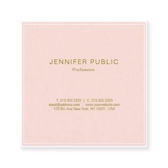 Blush Pink Gold Creative Design Trendy Luxe Plain Square