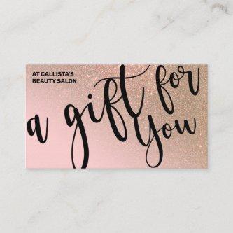 Blush Pink Gold Glitter Gift Certificate