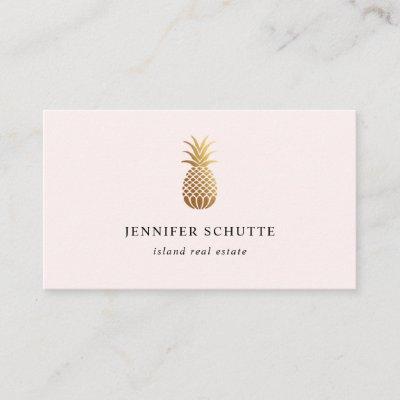 Blush Pink Gold Pineapple Island Real Estate Agent