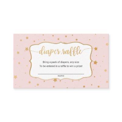 Blush Pink + gold Stars diaper raffle ticket