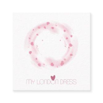 BLUSH PINK HEART CIRCLE NECKLACE BRACELET DISPLAY SQUARE