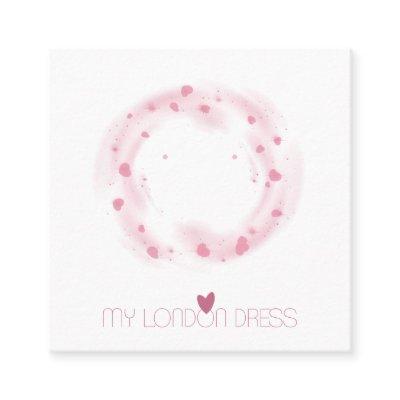 BLUSH PINK HEART CIRCLE NECKLACE BRACELET DISPLAY SQUARE