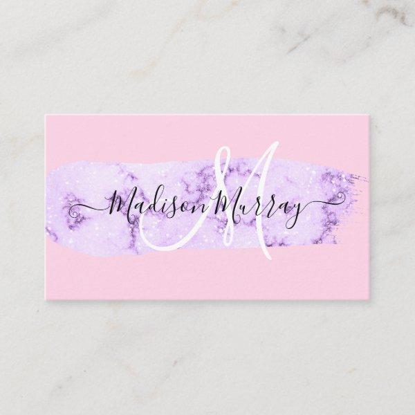 Blush Pink & Lilac Purple Unicorn Monogram Name
