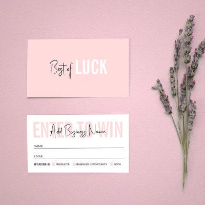 Blush Pink Logo Prize Draw Raffle Business Ticket