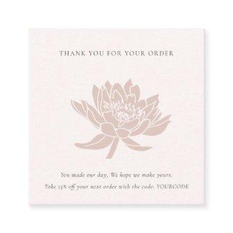 BLUSH PINK LOTUS FLORA LOGO SHOPPING THANK YOU SQUARE