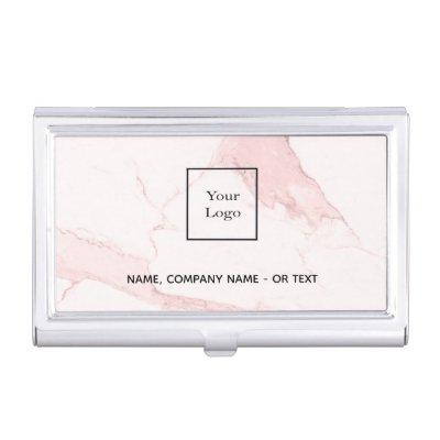 Blush pink marble elegant logo  case