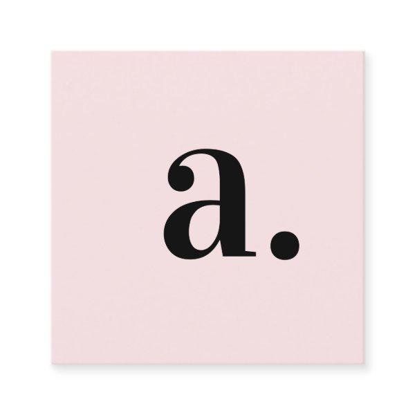 Blush Pink Minimalist Monogram Modern QR Code  Square