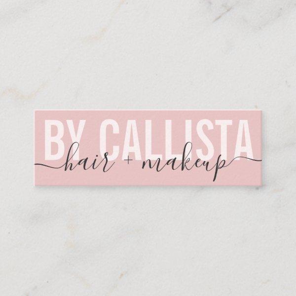 Blush Pink Modern Simple Typography Makeup Hair Mini
