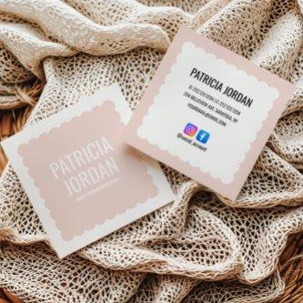 Blush Pink modern Wave Simple Social Media Icon Square