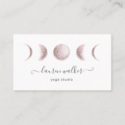 blush pink moon phases yoga studio