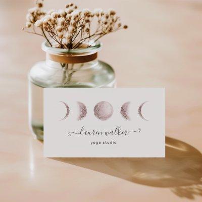 Blush Pink Moon Phases Yoga Studio