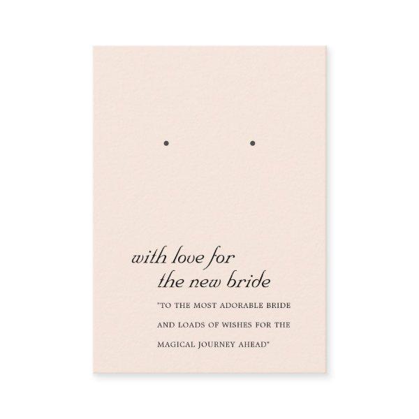 BLUSH PINK NEW BRIDE GIFT EARRING DISPLAY CARD