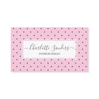 Blush pink polka dot trendy script