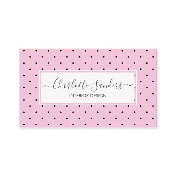 Blush pink polka dot trendy script