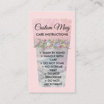 Blush Pink Printed Mug Tumbler Care Instructions