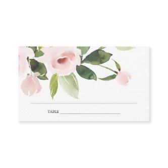 BLUSH PINK ROSE FIRST HOLY COMMUNION PLACE CARD