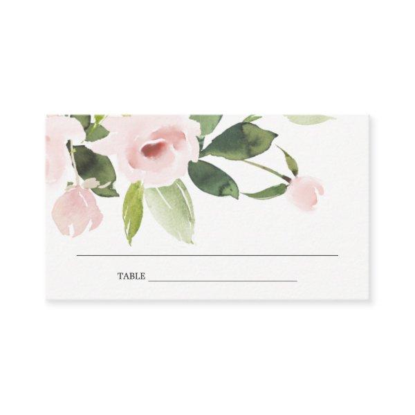 BLUSH PINK ROSE FIRST HOLY COMMUNION PLACE CARD