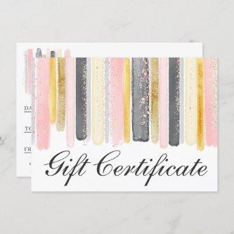 Blush Pink & Rose Gold Chic Gift Certificate Card