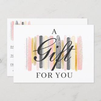 Blush Pink & Rose Gold Chic Gift Certificate Card