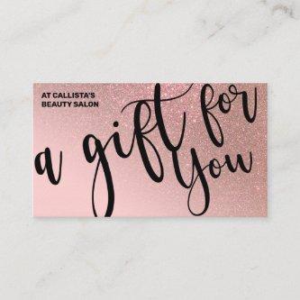 Blush Pink Rose Gold Glitter Gift Certificate