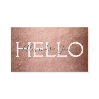 Blush Pink & Rose Gold Metal Foil Hello