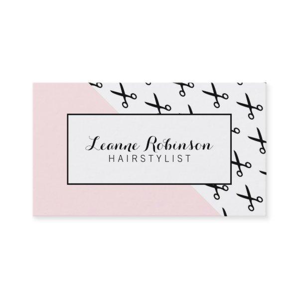 Blush pink scissors hairstylist