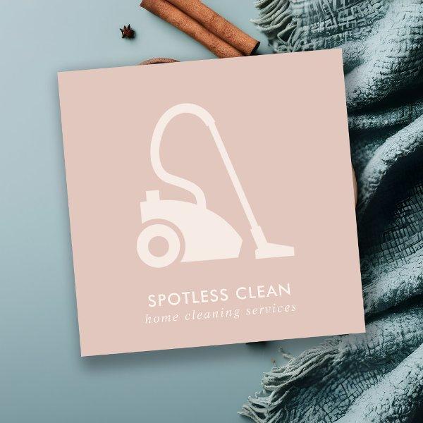 BLUSH PINK SIMPLE VACUUM CLEANER CLEANING SERVICE SQUARE