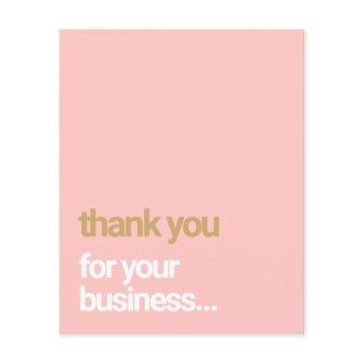 Blush Pink  Thank You Customer Appreciation Insert Flyer