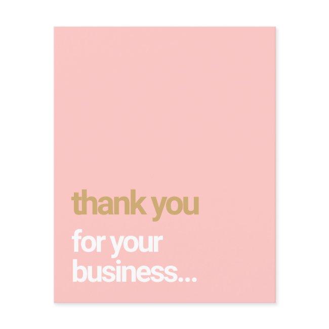 Blush Pink Thank You Customer Appreciation Insert Flyer